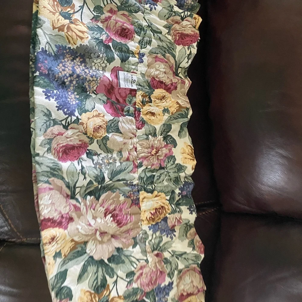 VTG Cannon English Country Floral USA Valance Rod Pocket Window Treatment 87x15
